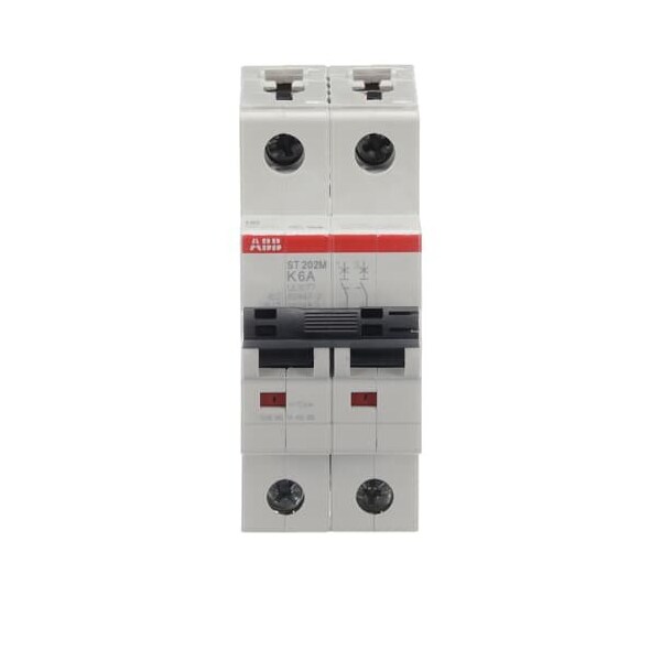 Circuit Breaker, ST202 Series, 6A, 2 Pole, 10kA, K Curve